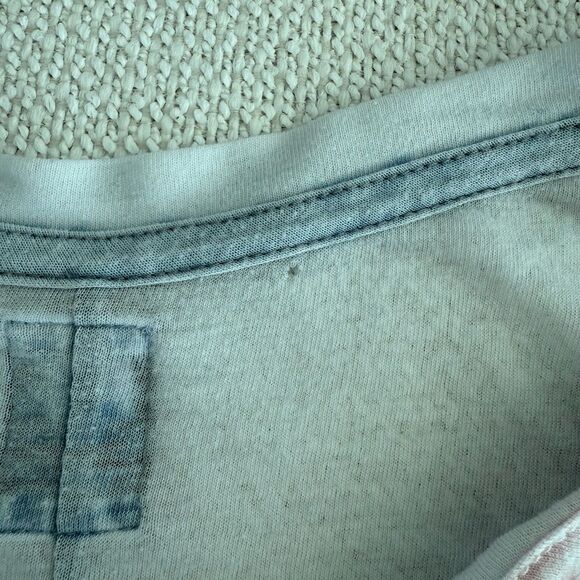 SET OF 2 NSF burnout Blue & Pink scoop neckline T Shirts - Picture 3 of 3